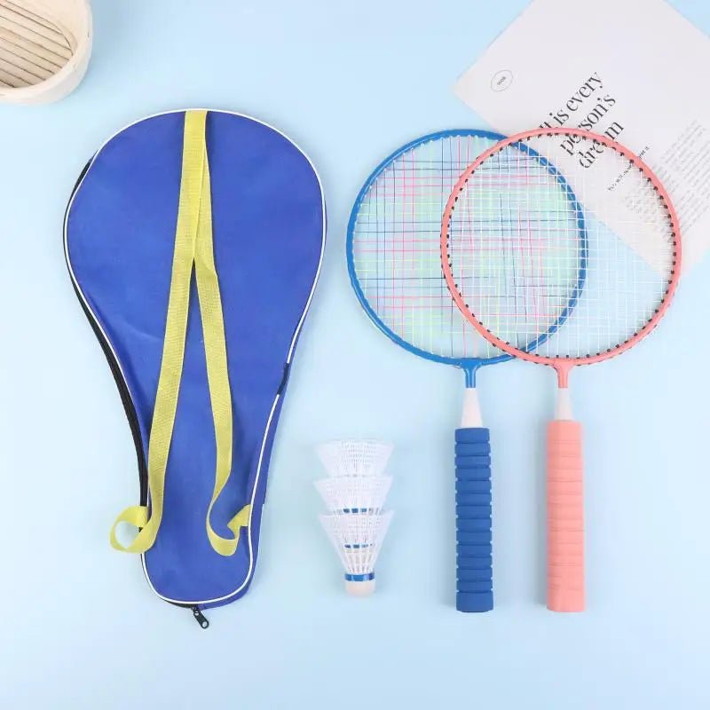Family Sports Toy: Children's Lightweight Badminton Racket Double Set with Backpack, Designed for Kids Sports