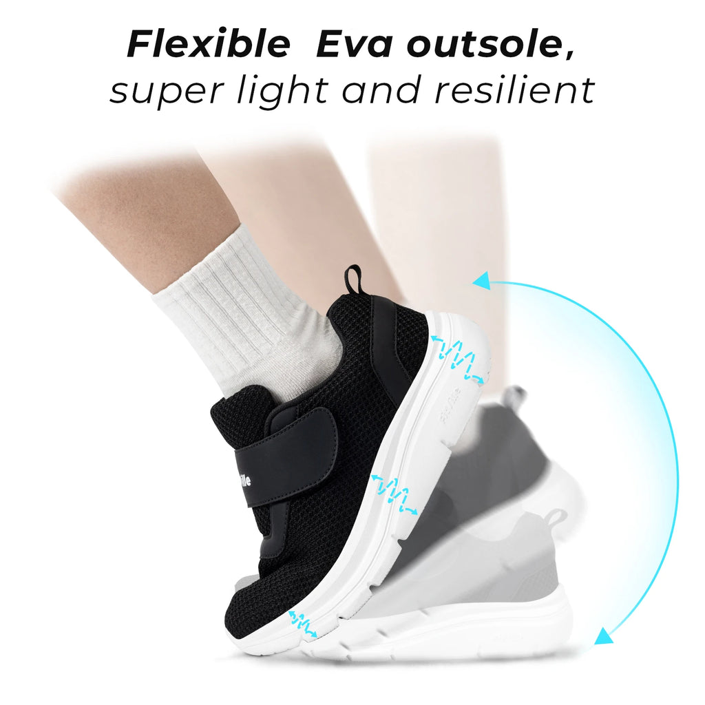 FitVille Women's Shoes Wide Diabetes Shoes Adjustable Strap for Swollen Feet Slip on Walking Lightweight Comfortable Sneakers