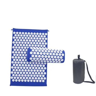 Massager pillow, massage mat for Yoga acupressure relieves pain stress, back, body pain, tip mat, acupuncture mat and pillow set