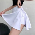 Sports Yoga Skirt Badminton Tennis Skirt Quick Dry Skirt Quick Drying Side Slit Strap Skirt Pants Outer Skirt Suit Clothing Pant
