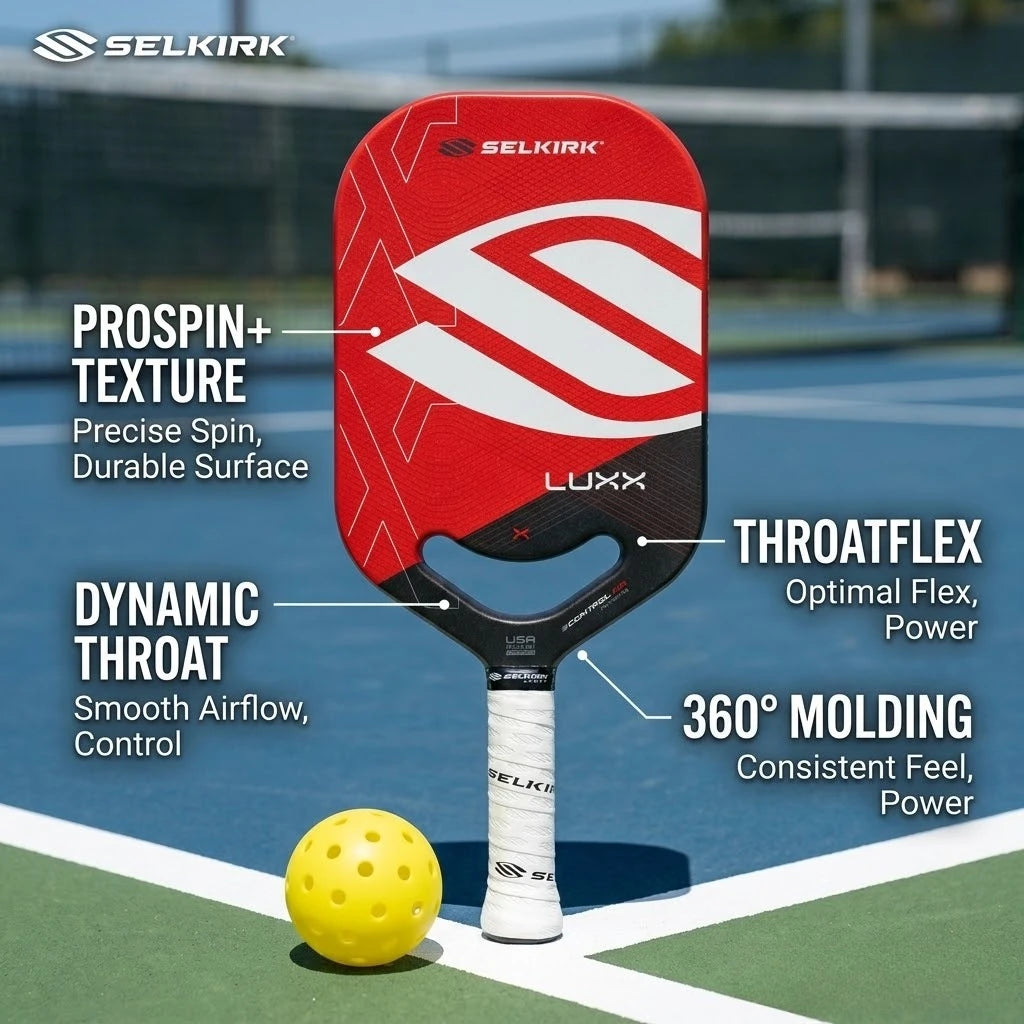 Selkirk LUXX Control Pickleball Paddle Carbon Fiber 20mm X7 Honeycomb Core USAP Approved Pro Training Competition Racket Unisex
