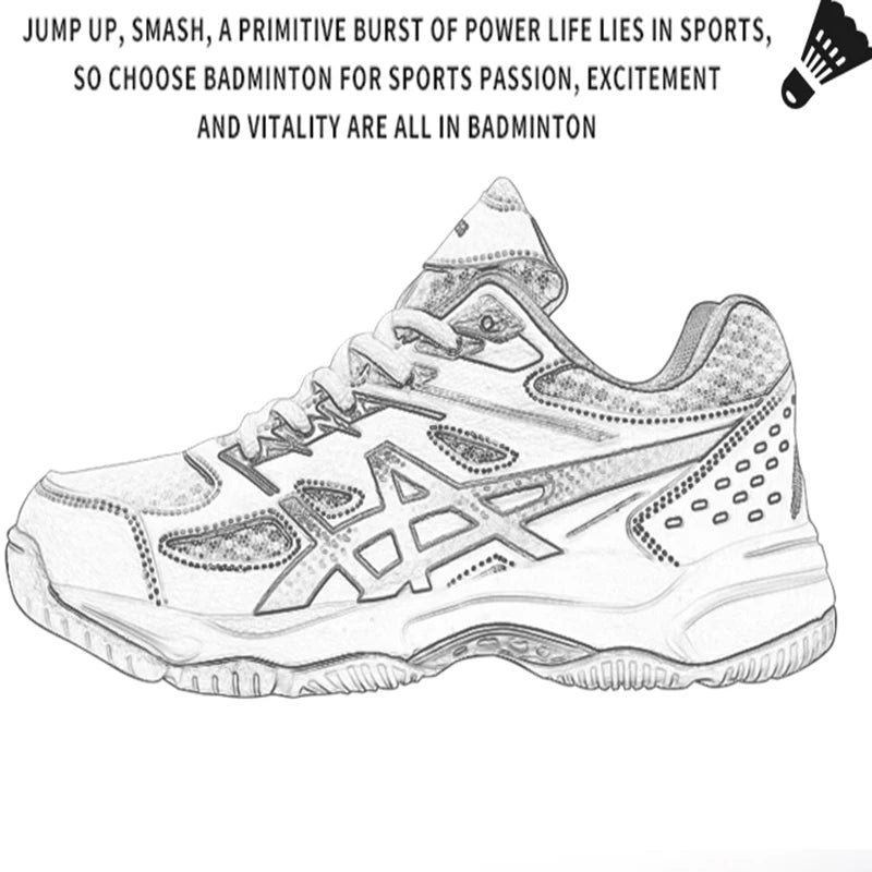 Men's and women's badminton shoes - sports support, flexibility, shock absorption and cushioning, grip table tennis shoes, volle