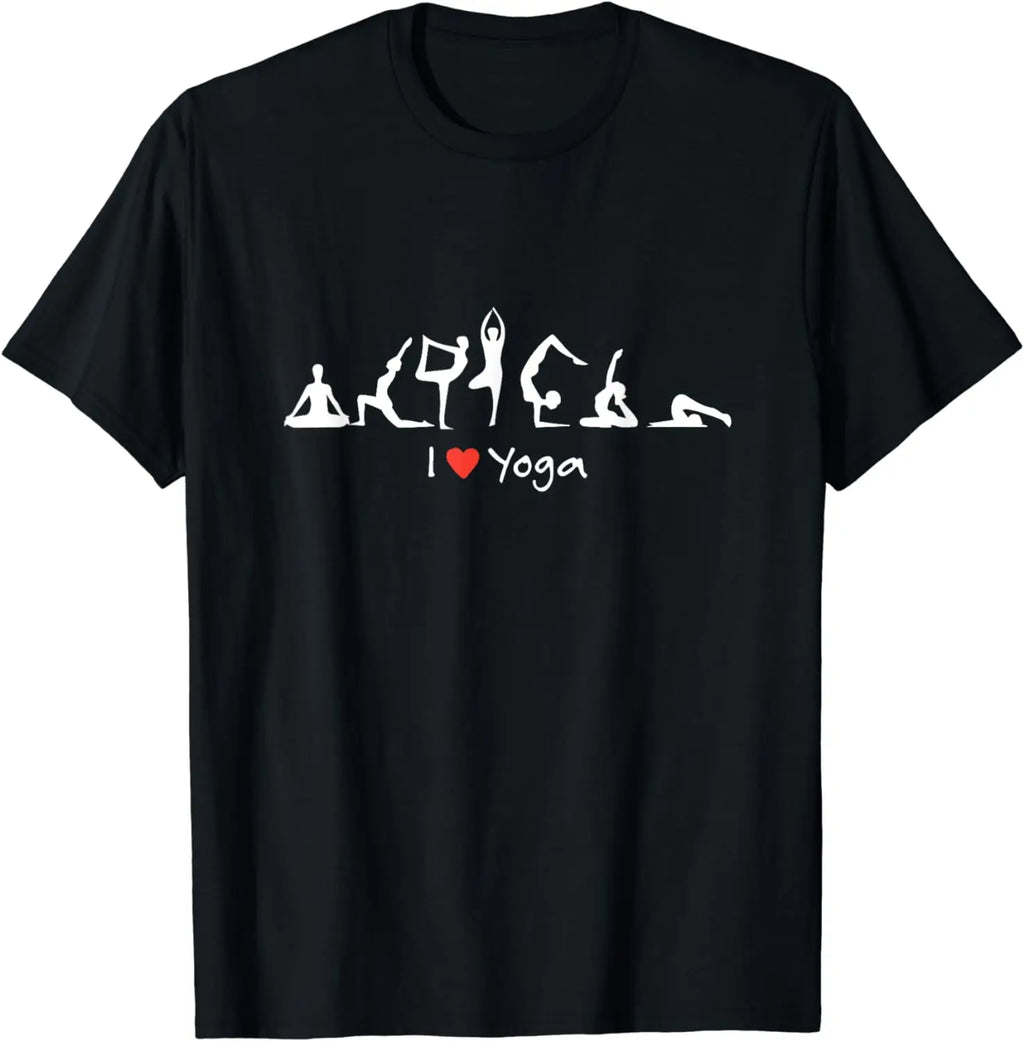 Yoga Workout Cute Funny Graphic Top Tee I Love Yoga T-Shirt  Vintage T Shirt  Men Clothing Tops Camisas Streetwear