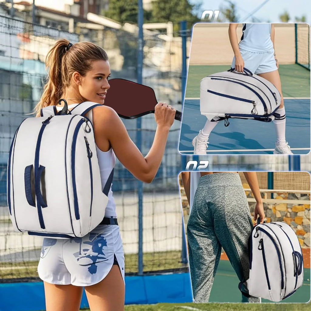 Pickleball racket storage backpack with shoe compartment adjustable multi-compartment backpack Men Women Sports Backpack