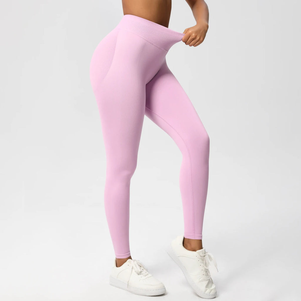 Seamless Women Solid Waist Yoga Pants Three-section Waist Sexy Hip-lifting Tight Sports Pants Fitness Exercise Yoga Pants