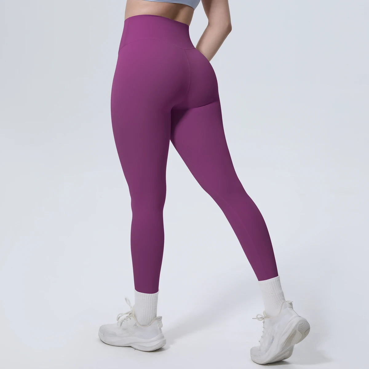Summer Breathable Peach Buttocks Yoga Pants Solid Color High Stretch Sports Leggings Gym Push Up Outdoor Running Yoga Pants