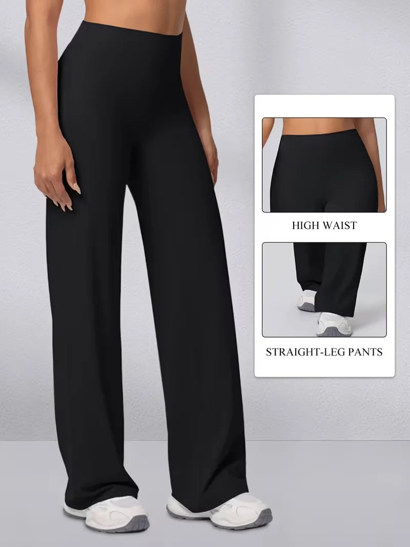 Yoga Pants Womens Trousers High Waisted Straight Wide Leg Leggings Hip up Sports Tights Suitable For Yoga Gym Casual Clothings