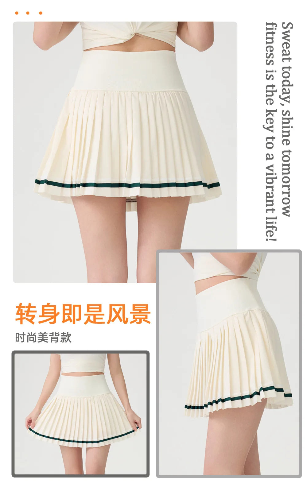 New Style Tennis Skirt, High-Waisted Slimming Tennis Wear, Quick-Drying Half-Length Pleated Skirt, Badminton Running Fitness Sports Short Skirt