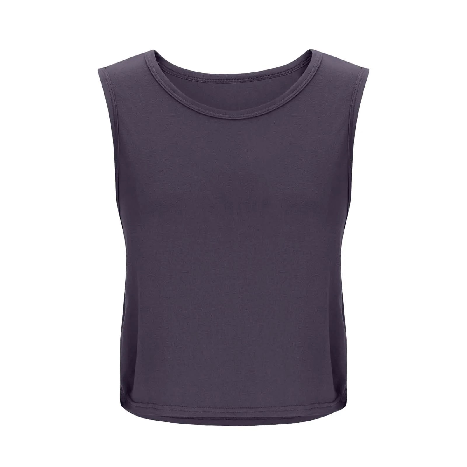 Women Sleeveless Yoga Tops Athletic Vest Breathable Blouse Cover Up Gym Workout Cool T-Shirt Running Short Tank Crop Top