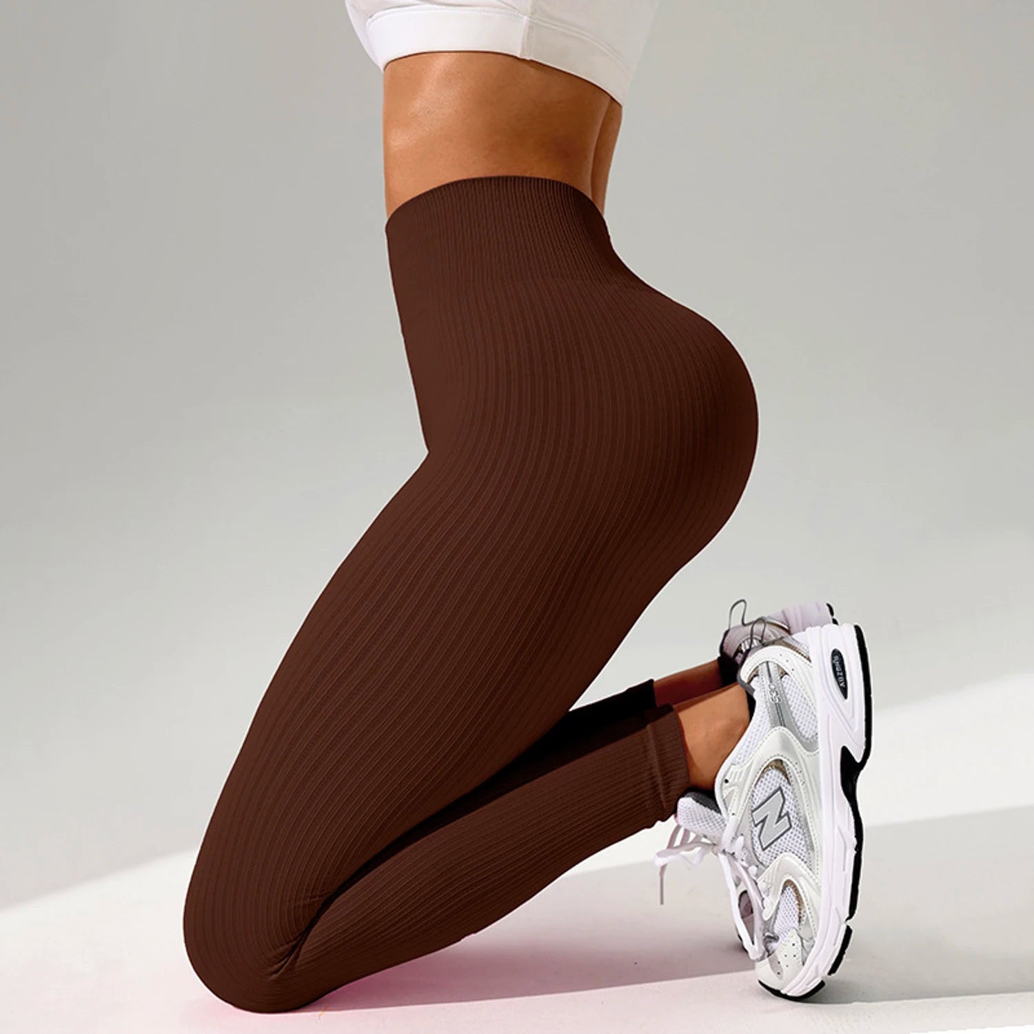 Solid Color Yoga Pants, Women's High-Waist Butt-Lifting Stretch Tight-Fit Sports Yoga Pants, High-Elasticity Yoga Pants