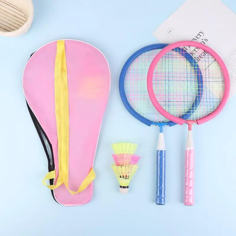 Family Sports Toy: Children's Lightweight Badminton Racket Double Set with Backpack, Designed for Kids Sports