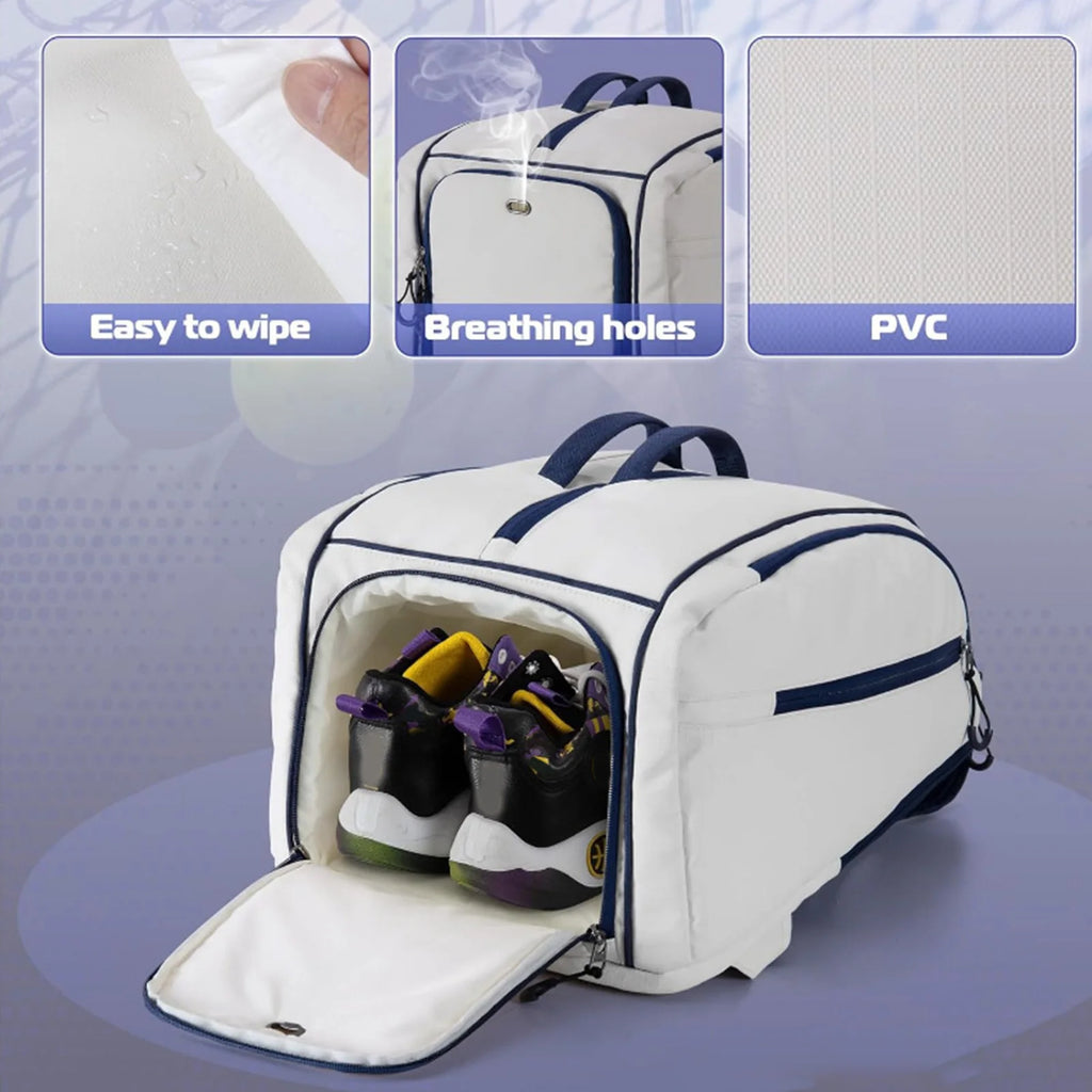 Pickleball racket storage backpack with shoe compartment adjustable multi-compartment backpack Men Women Sports Backpack