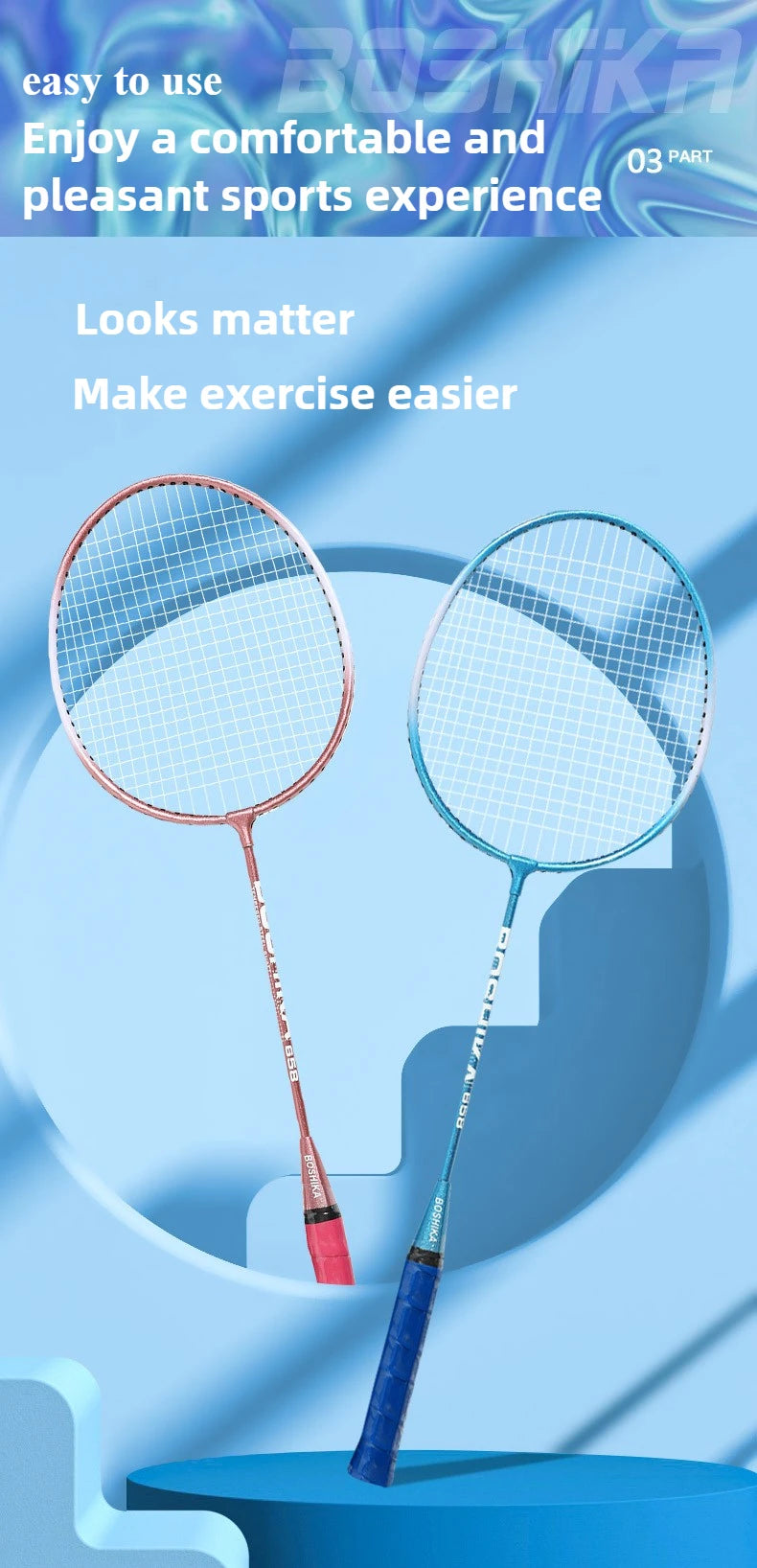 Sports Products Newest Designed Ferroalloy Frame Badminton Rackets A Pair Badminton Racquet with Premium Badminton Bag & 3 Balls