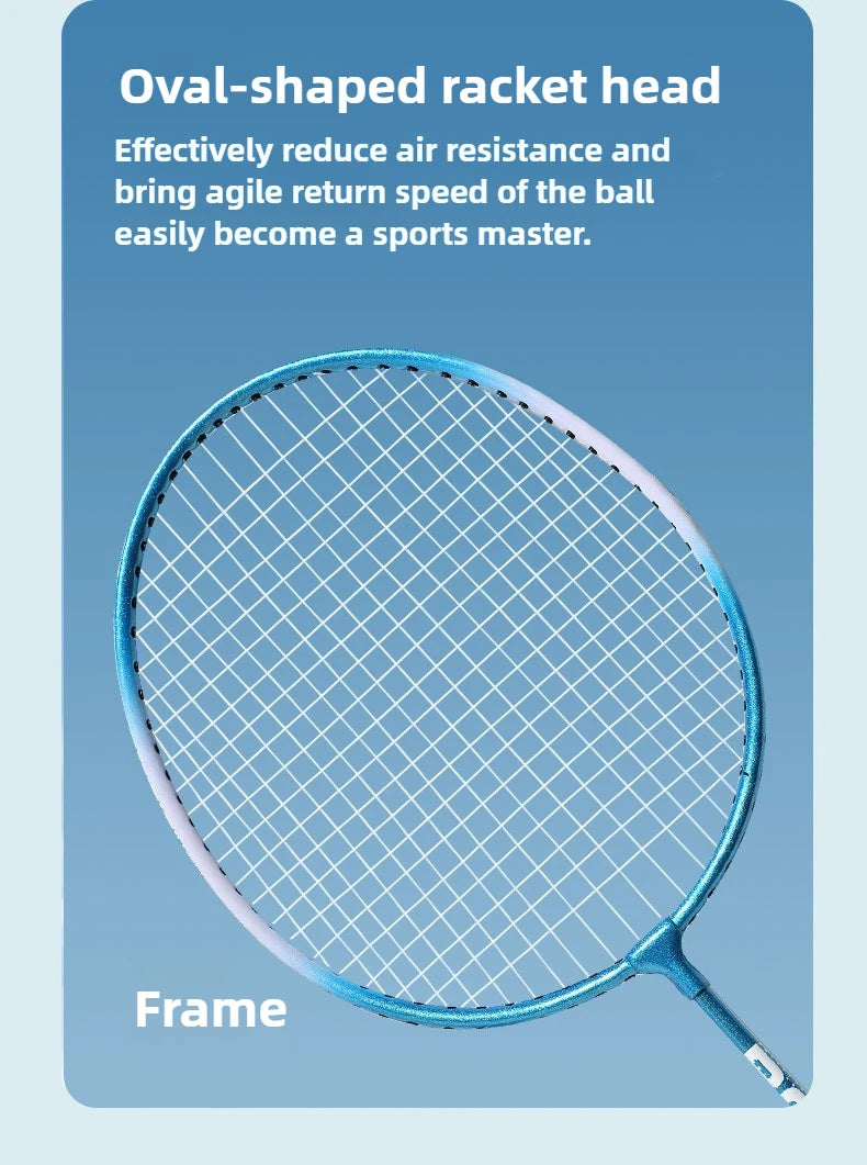 Sports Products Newest Designed Ferroalloy Frame Badminton Rackets A Pair Badminton Racquet with Premium Badminton Bag & 3 Balls