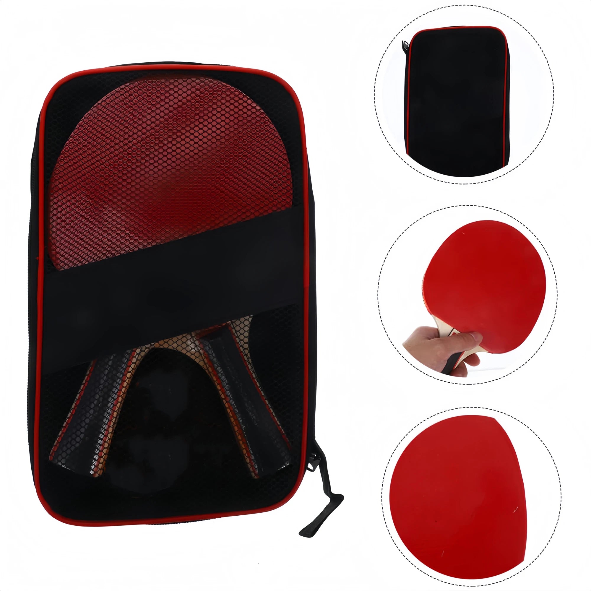 1 Set (2 Table Tennis Racket + Storage Bag) Double-Sided Anti-Adhesive Competition Training Horizontal Straight Racket Table Tennis Racket Professional Grade High Elastic Racket Horizontal and Cut Beginners Single and Double