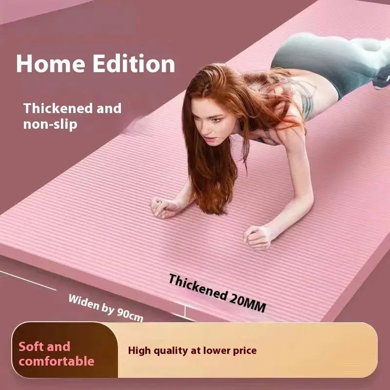10MM Thick High-Density Non-Slip Yoga Mat for Pilates Gymnastics Home Gym Fitness Exercise Sports
