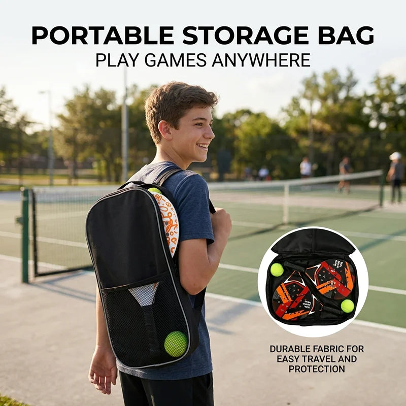 Padel Racket with Carbon Fiber Surface & EVA Memory Foam Core – Lightweight Well-Balanced Padel for Beginners and Intermediate