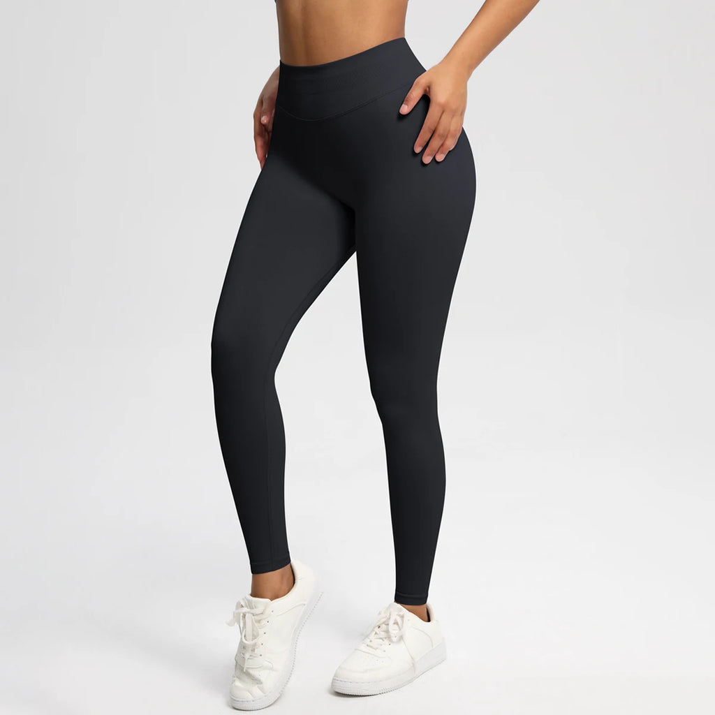 Seamless Women Solid Waist Yoga Pants Three-section Waist Sexy Hip-lifting Tight Sports Pants Fitness Exercise Yoga Pants