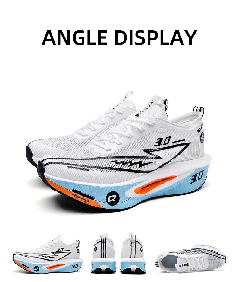 Women's Carbon Board Sneakers Anti-slip Cushioned Comfortable Racing Training Running Shoes Mesh Tennis Shoes Casual for Women