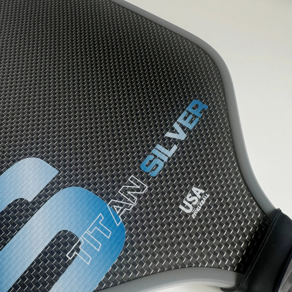 Titanium Silver Thread T700 Carbon Fiber Pickleball Paddle with Large Sweet Spot High Friction Extended Handle Offensive Type