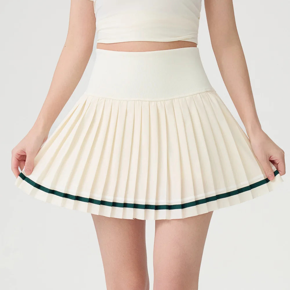 New Style Tennis Skirt, High-Waisted Slimming Tennis Wear, Quick-Drying Half-Length Pleated Skirt, Badminton Running Fitness Sports Short Skirt