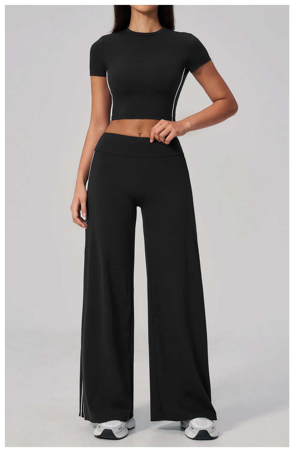 Yoga Pants Women High Waist Wide Leg Trousers Tummy Control Straight Workout Sports Pants Female Casual Fitness Bell-bottoms