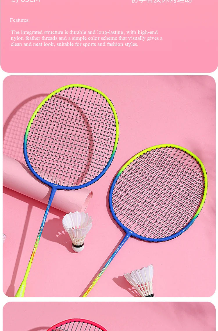 New Durable Badminton Rackets (Set of 2) – Ideal for Adults and Secondary School Students: High-Bounce Rackets for Beginners