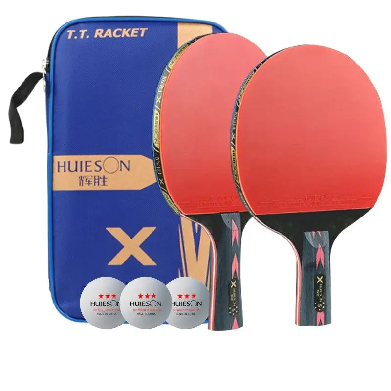 (2pcs/pair) 5 Star Carbon Table Tennis Racket Ping Pong Paddle Racket With Case