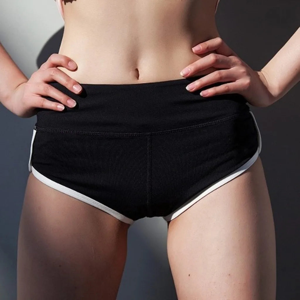 Yoga Shorts Women Sportswear Elastic Workout Pants Color Blocking Breathable Trousers Flat Belly Sheathing Leggings Leggins Muje