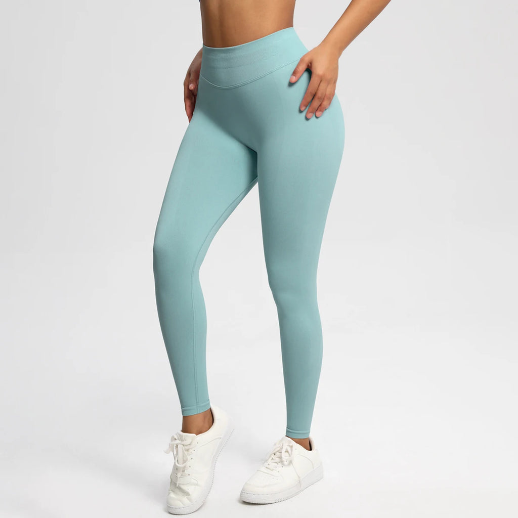 Seamless Women Solid Waist Yoga Pants Three-section Waist Sexy Hip-lifting Tight Sports Pants Fitness Exercise Yoga Pants