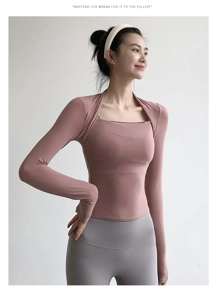 Women's Casual Sports Yoga Top Running Fitness Pilates Professional Training Clothes Quick Dry Breathable Long Sleeve T-Shirt
