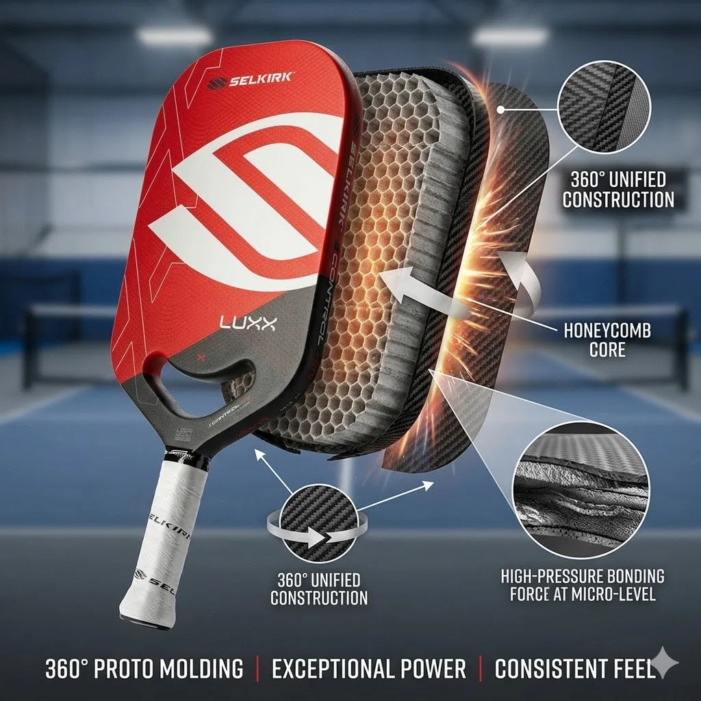 Selkirk LUXX Control Pickleball Paddle Carbon Fiber 20mm X7 Honeycomb Core USAP Approved Pro Training Competition Racket Unisex