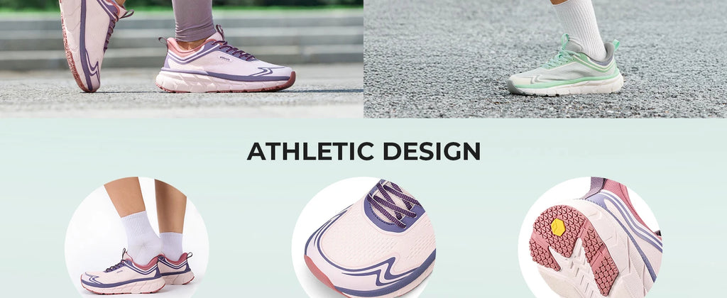 Fittington Women's Sports Shoes Wide Women Sneakers Non-Slip Tennis Walking Running Shoes For Women Swollen Feet Pain Relief