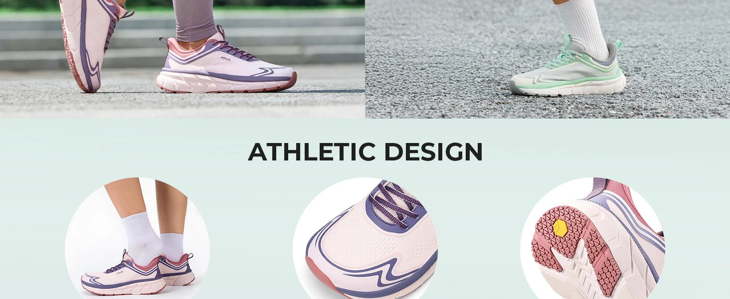 Fittington Women's Sports Shoes Wide Women Sneakers Non-Slip Tennis Walking Running Shoes For Women Swollen Feet Pain Relief