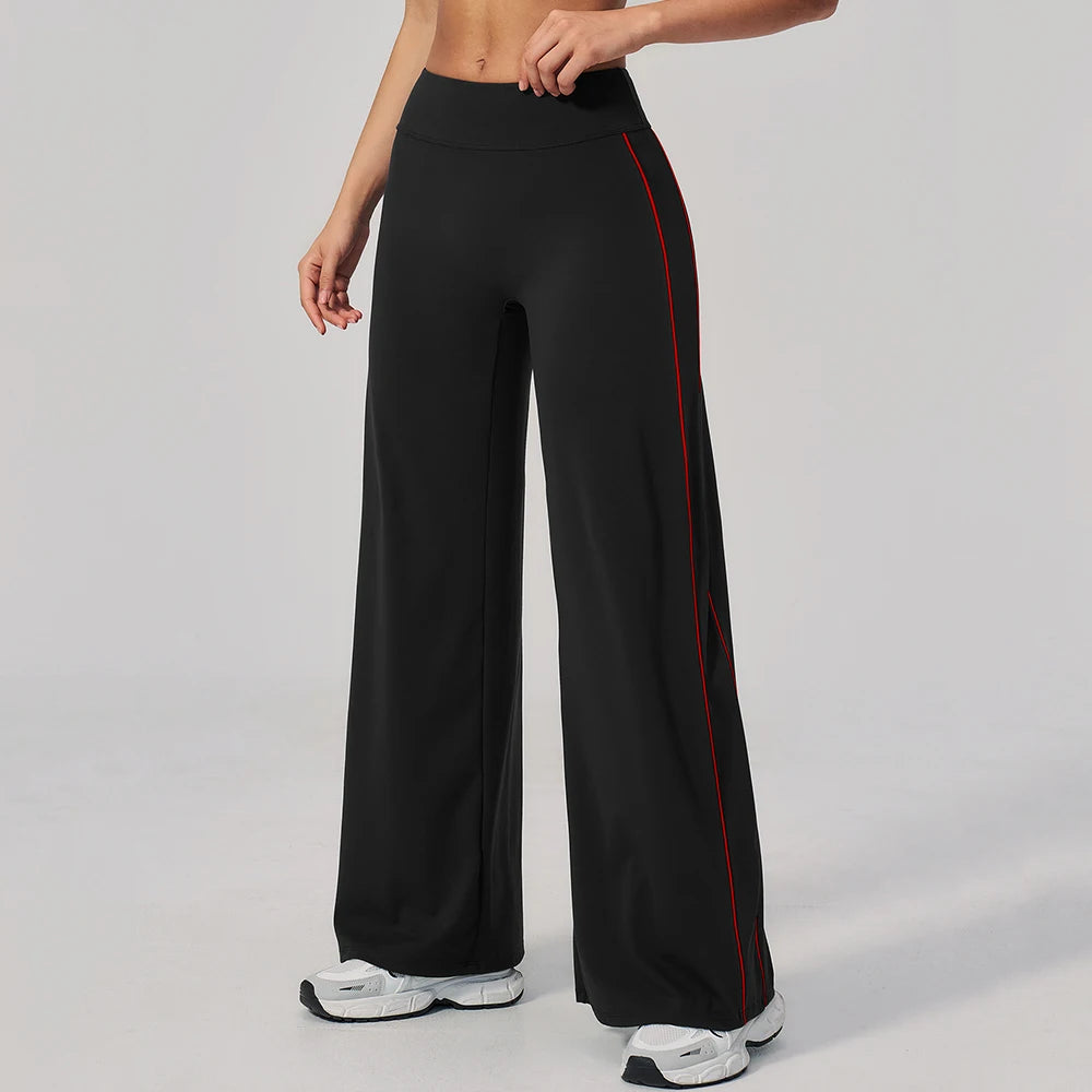 Yoga Pants Women High Waist Wide Leg Trousers Tummy Control Straight Workout Sports Pants Female Casual Fitness Bell-bottoms