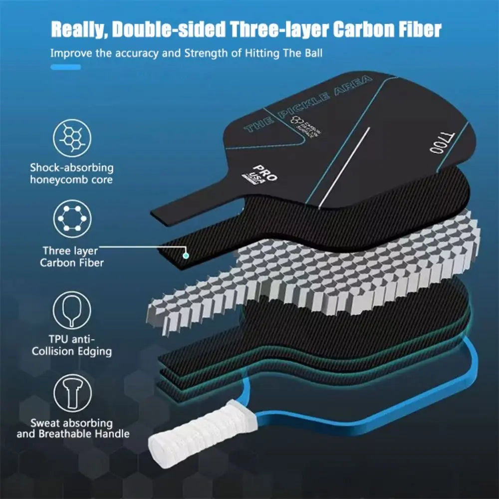 Fashion T700 Pickleball Paddle 16MM Carbon Fiber Pickle Ball Paddle Lightweight USAPA Approved Professional Game Supplies