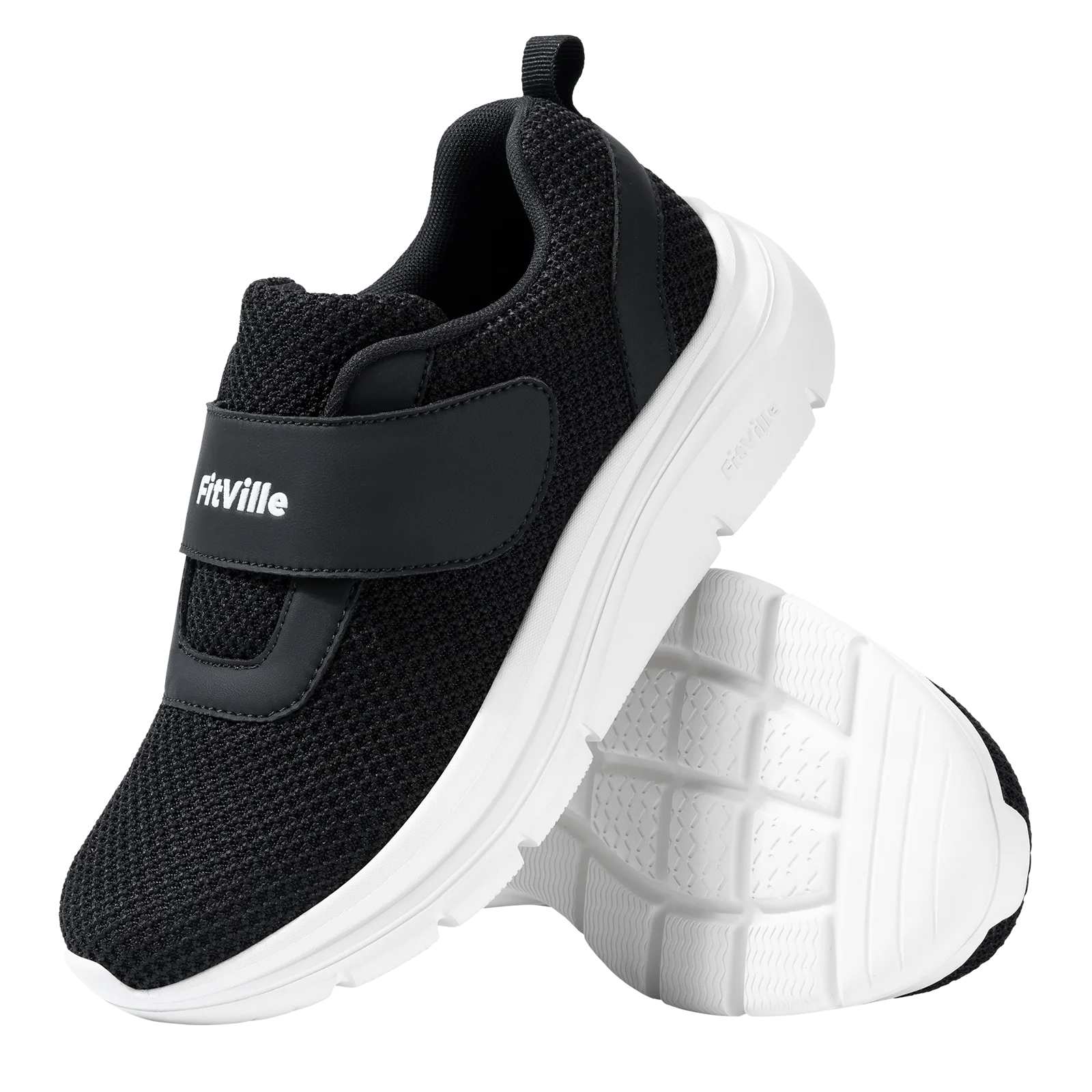 FitVille Women's Shoes Wide Diabetes Shoes Adjustable Strap for Swollen Feet Slip on Walking Lightweight Comfortable Sneakers