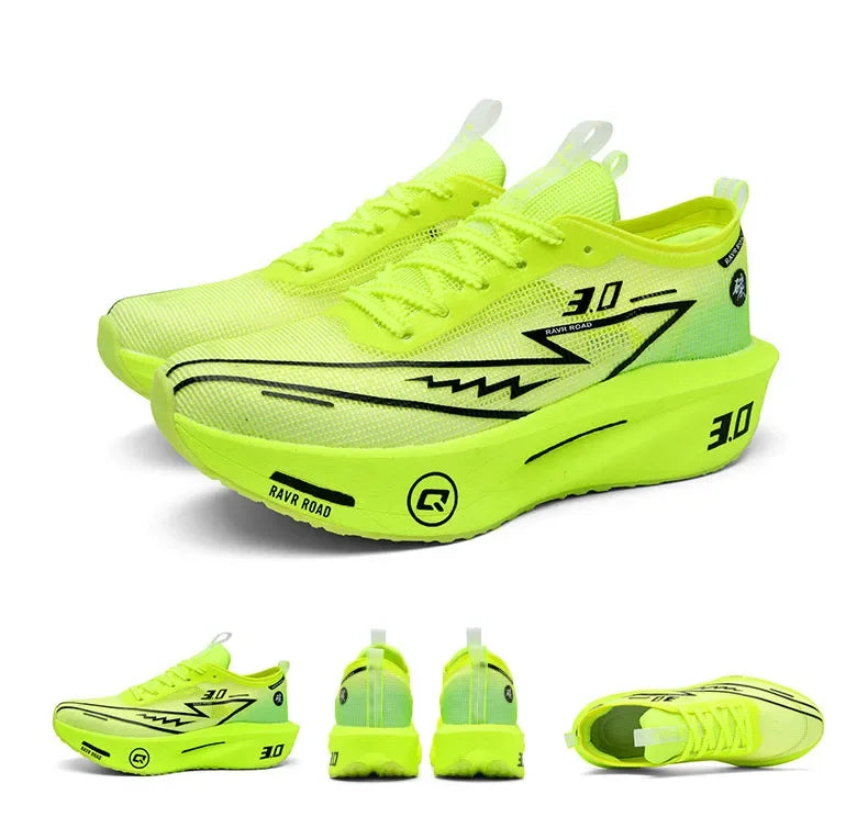 Women's Carbon Board Sneakers Anti-slip Cushioned Comfortable Racing Training Running Shoes Mesh Tennis Shoes Casual for Women