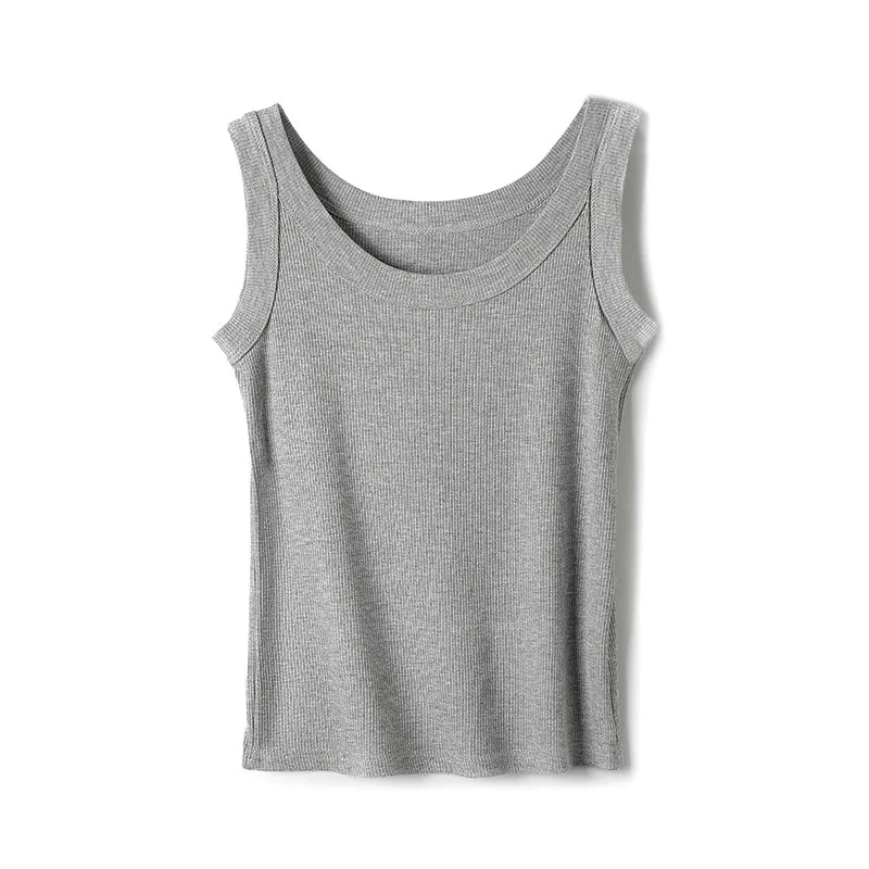 Women Tank Tops 2026 High Strecth Knitted Bottoming Shirt Soft Korean Fashion Undershirt Inner Wear Casual Ladies Tank Tops