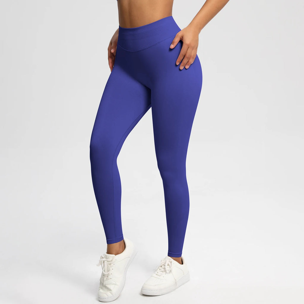 Seamless Women Solid Waist Yoga Pants Three-section Waist Sexy Hip-lifting Tight Sports Pants Fitness Exercise Yoga Pants