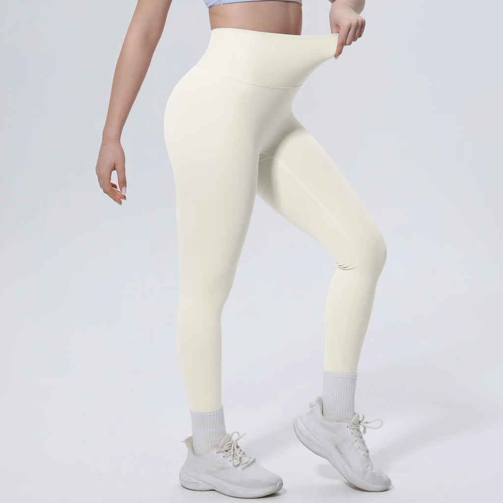 Summer Breathable Peach Buttocks Yoga Pants Solid Color High Stretch Sports Leggings Gym Push Up Outdoor Running Yoga Pants