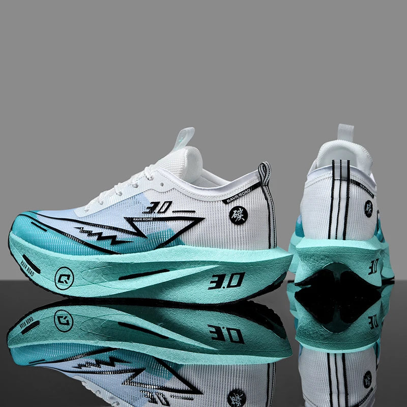 Women's Carbon Board Sneakers Anti-slip Cushioned Comfortable Racing Training Running Shoes Mesh Tennis Shoes Casual for Women