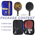 HUIESON 6-Star Table Tennis Racket Set - Complete 2-Player Starter Package with Balls