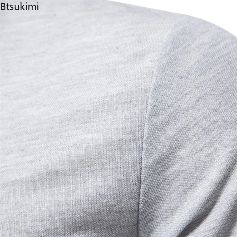 2026 New Polo T-shirts for Men High Grade Embroidery Solid Long Sleeve Golf Polo Shirts Spring Autumn Social Business Male Tops