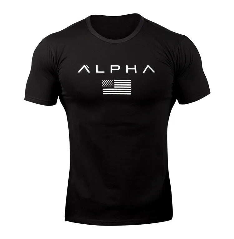 New Fitness Clothes Men's T-shirt Sports Outdoor Running Training Quick Dry round Neck Short Sleeve Youth Popular Geometric P...