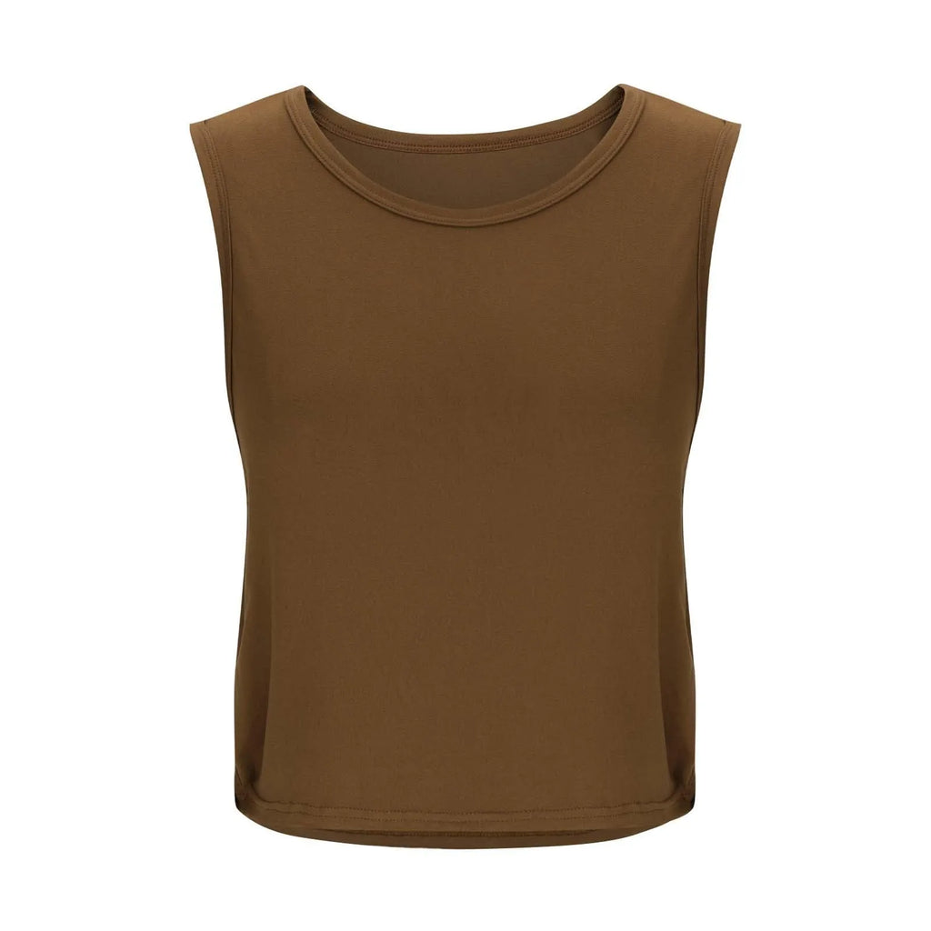 Women Sleeveless Yoga Tops Athletic Vest Breathable Blouse Cover Up Gym Workout Cool T-Shirt Running Short Tank Crop Top