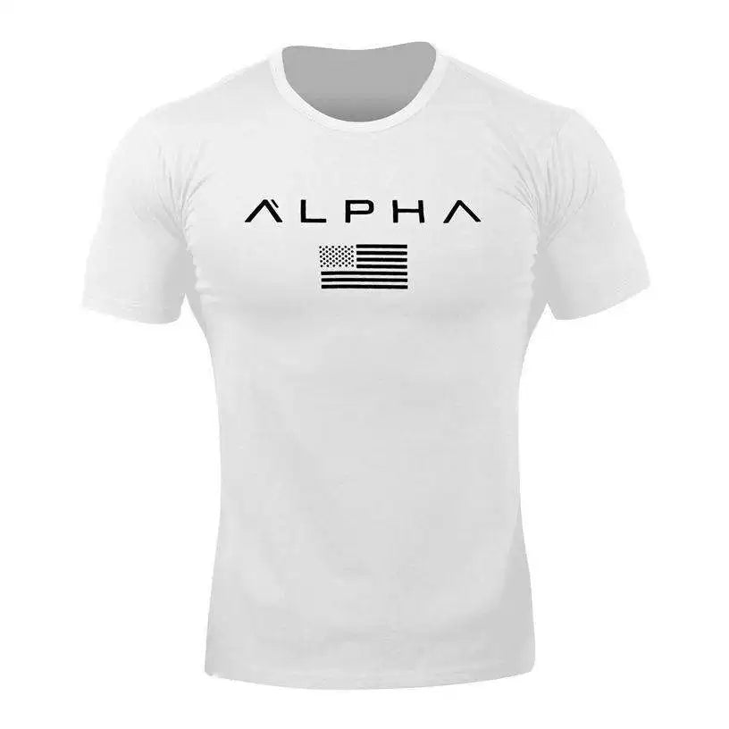 New Fitness Clothes Men's T-shirt Sports Outdoor Running Training Quick Dry round Neck Short Sleeve Youth Popular Geometric P...