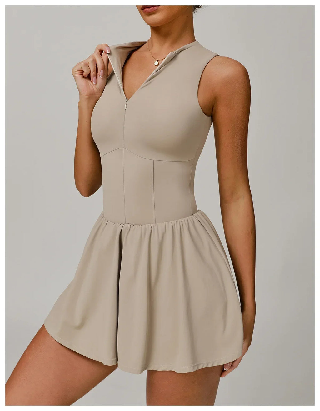 Tennis Skirt Sports Fitness Stand-up Collar Anti-light Golf Badminton Casual Fitness Workout Clothing Gym Yoga Suit for Women