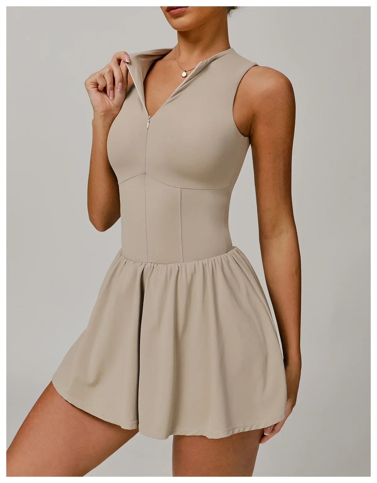 Tennis Skirt Sports Fitness Stand-up Collar Anti-light Golf Badminton Casual Fitness Workout Clothing Gym Yoga Suit for Women