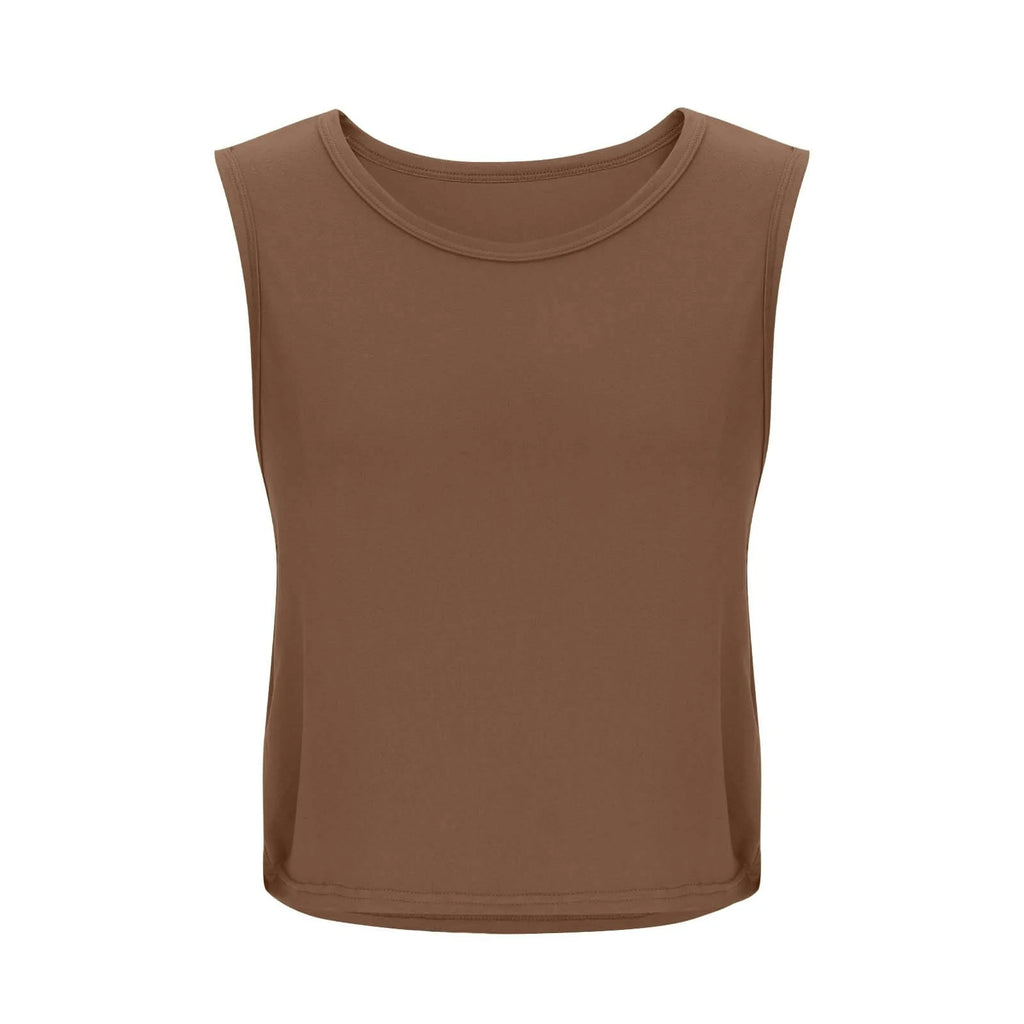 Women Sleeveless Yoga Tops Athletic Vest Breathable Blouse Cover Up Gym Workout Cool T-Shirt Running Short Tank Crop Top